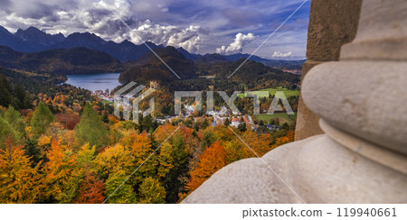 Hohenschwangau Castle View from Neuschwanstein Castle, Fussen, Germany 119940661