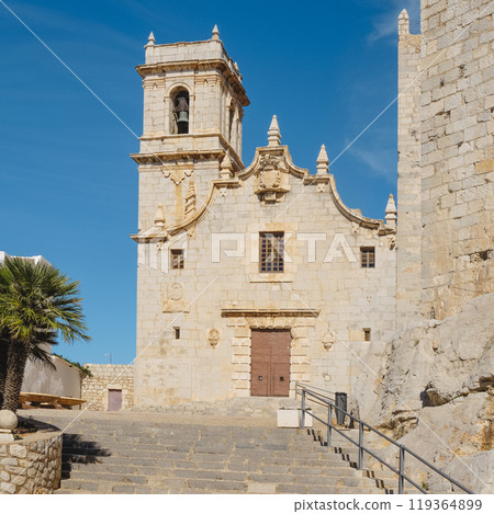 facade of the shrine of Virgen de la Ermitana in Peniscola 119364899