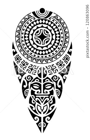 Tattoo sketch maori style for leg or shoulder. 120863096