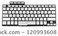 keyboard for laptop, spare part for laptop, on white background in insulation 120993608