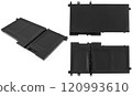 Laptop battery, spare part for laptop, on white background in insulation 120993610