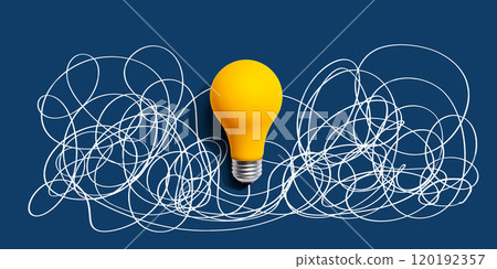 Clarifying complex ideas theme with light bulb 120192357