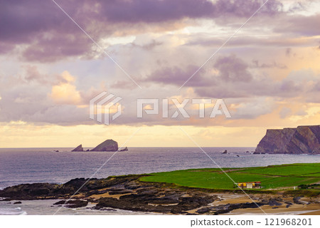 Asturias coast and Cape Penas, Spain 121968201