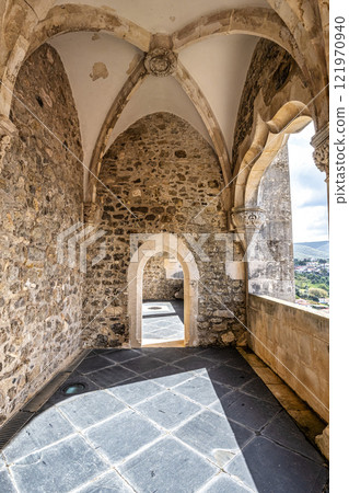 The castle of Porto de Mos in Portugal. It was damaged badly during the 1755 earthquake. 121970940