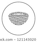 Bird's nest bird icon in circle round black color vector illustration image outline contour line thin style 121143020