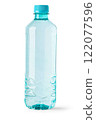 Small blue plastic water bottle 122077596