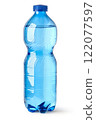 Small blue plastic water bottle 122077597