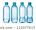 Small plastic water bottles with drops 122077615