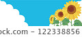 Banner Summer Sunflower Blue Sky Sunflower Sunflower Hand-drawn Frame Background Illustration Material 122338856