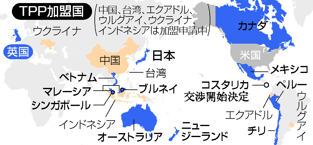 ＴＰＰ、英国１５日に加入＝１２カ国体制、トランプ関税に対抗