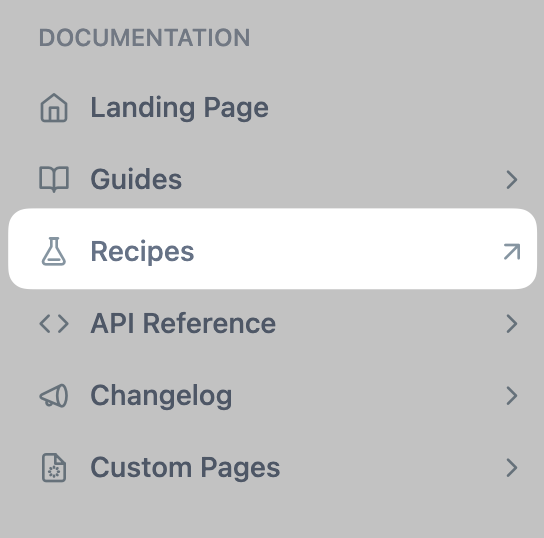 Or head there directly by typing `/recipes` in your URL after your custom domain.