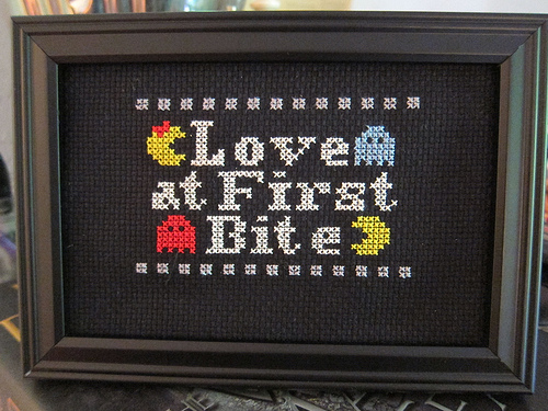 Pac Man cross stitch