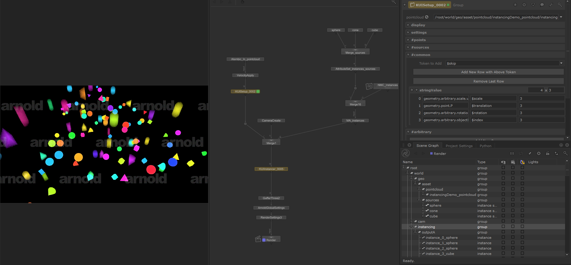 Katana screenshot of a KUI nodegraph