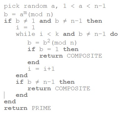 Miller-Rabin primality test