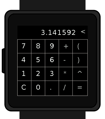 Calculator running in the wasp-os simulator