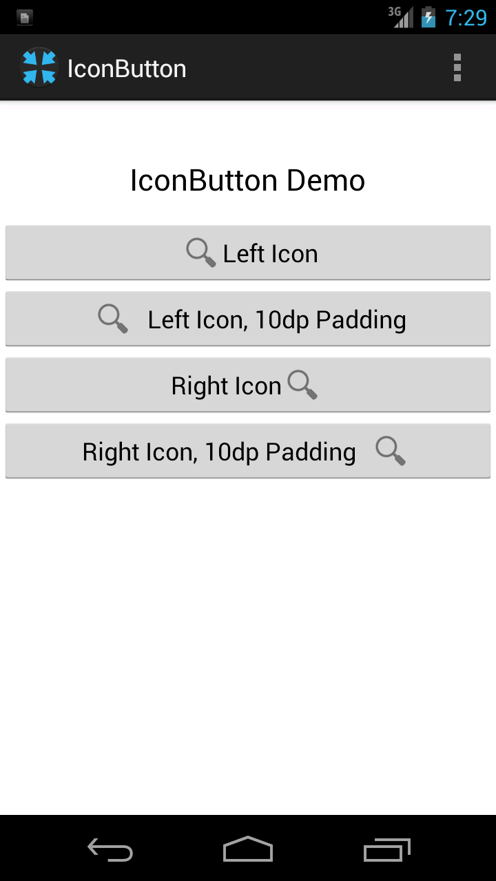 Preview of icon button in several different configurations