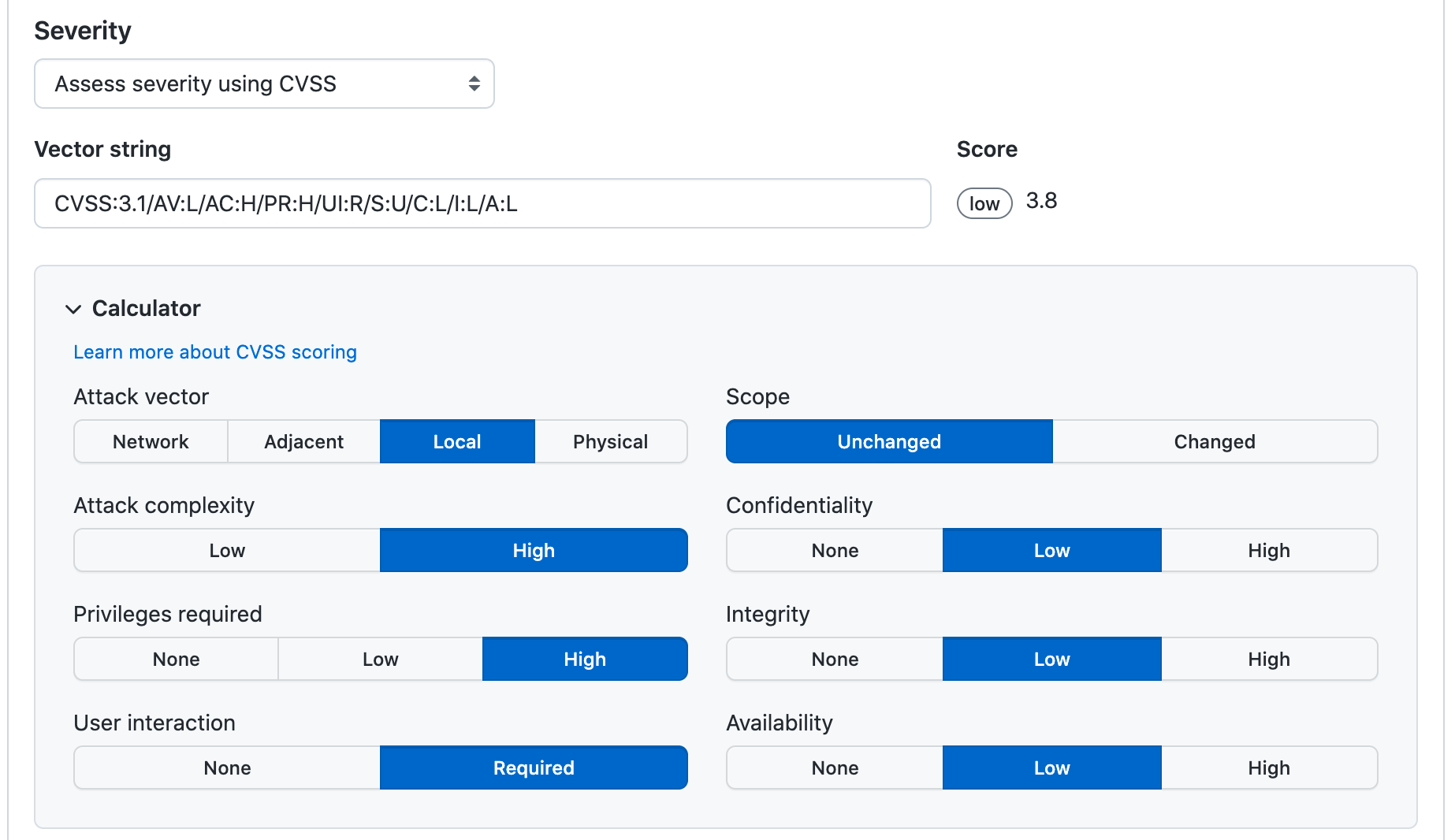 CVSS Calculator