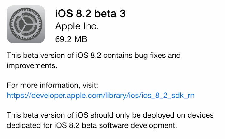 iOS 8.2 beta 3