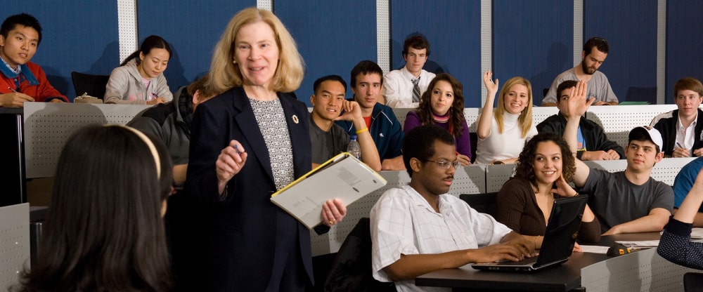 Faculty member teaching to a class