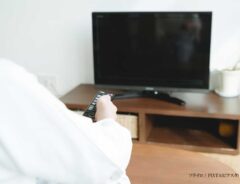 テレビを見る女性