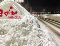 雪の看板の写真