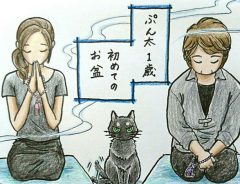 勝手に法要に参加した猫　住職の読経に負けじと？「これは出禁ですわ」