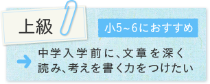 上級 小5～6におすすめ　中学入学前に、文章を深く読み、考えを書く力をつけたい