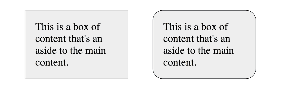 a screenshot of border radius effect in  old vs new browsers