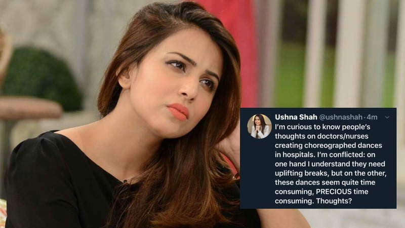 Ushna Shah questions doctors taking breaks while saving lives