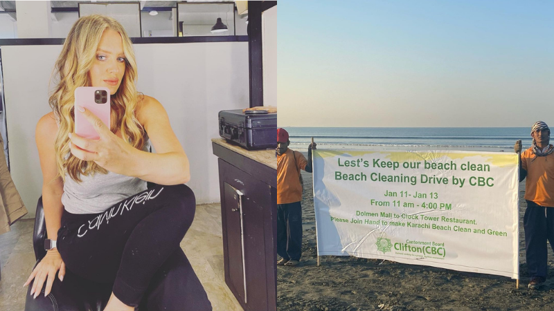 Shaniera Akram applauds CBC's efforts to keep Clifton beach clean and asks Karachiites to follow suit