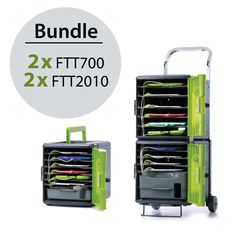 two pieces of luggage are stacked on top of each other with the words bundle 2x fit / 700