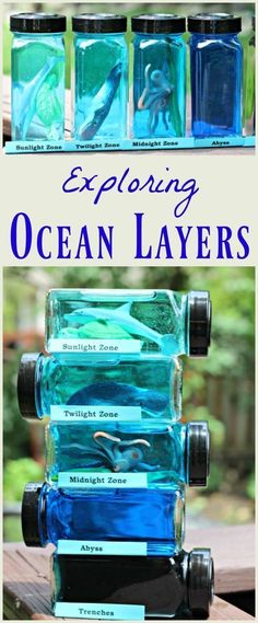 an ocean layer is shown with the words exploring ocean layers on it and in front of them