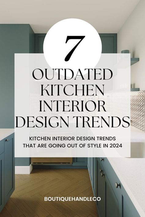 As we enter a new year, it's time to take a look at the kitchen trends that are on their way out. While some design elements have stood the test of time, others have become outdated and are ready to be replaced. Here is everything you need to know about out of these out of style kitchen interior design trends. | kitchen ideas | interior design kitchen | design trends 2024 interior | design trends for 2024 | interior design trends 2024 | kitchen interior design trends | interior design kitchen On Trend Kitchen Colours, 2024 Home Renovation Trends, Classic Kitchen Color Schemes, Kitchen Cabinet Repainting Ideas, Trend Kitchen 2024, Styles Of Kitchens, Current House Trends, Adding Color To Kitchen, Modern Kitchen Trends 2024 Interior Design