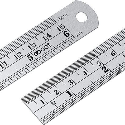 Stainless Steel Ruler and Metal Rule Kit with Conversion Table (Silver, 6 Inch, 6 Inch) - - Amazon.com Mm Ruler, Gel Ice Packs, Wooden Ruler, Inch Ruler, Conversion Table, Epoxy Resin Wood, Straight Edges, Program Design, Steel Metal