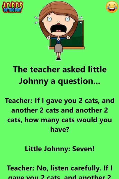 A teacher asks her class a math question and one of her students gives her the wrong answer. The reason for his answer is priceless... - funny short story Funny Quiz Questions, Short Funny Stories, Funny Stories For Kids, Funniest Short Jokes, Student Jokes, Teacher Quotes Funny, Clean Funny, Funny Test, Funny Poems