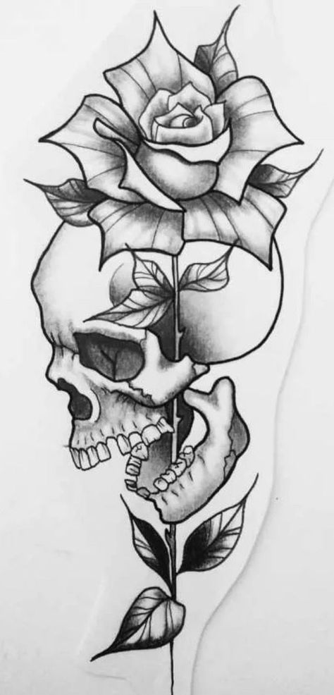 Rose Tattoo Stencil Outline, Tattoo Ideas Female Stencil, Tato Geometris, Rose Tattoo Stencil, Rose Drawing Tattoo, Stencil Outline, Tattoo Outline Drawing, Skull Art Drawing, Drawing Stencils