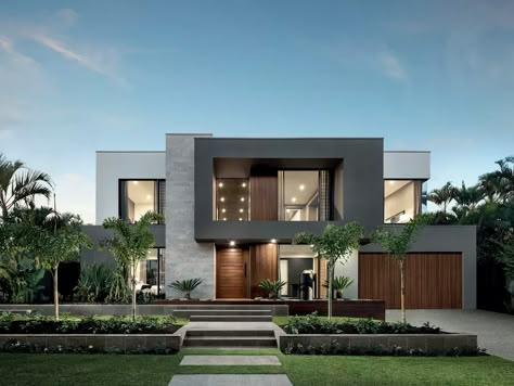 Ultra Modern Homes Exterior, Exterior Limestone, Reka Bentuk Industri, Contemporary Exterior Homes, Neutral Interior Design, Home Designs Exterior, Ultra Modern Homes, A Modern House, Contemporary House Exterior