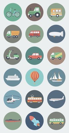 Different Types Of Transportation, تصنيف الحيوانات, Modern Transportation, Transportation Preschool, Future Transportation, Shapes Design, Flat Design Icons, Travel Icon, Graphic Design Resume