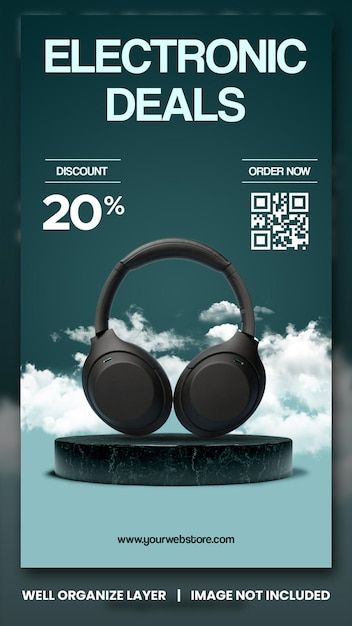 Headphones Advertisement Poster, Sales Advertising Design, Promotion Poster Design Advertising, Premium Poster Design, Product Banner Design Inspiration, Selling Poster Design, Mobile Poster Design, Product Banner Design Ideas, Promotion Ads Design