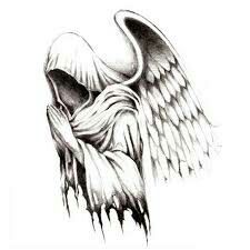 Azrael Hooded Angel Tattoo, Azrael Tattoo, Dark Angel Tattoo, Angle Tattoo, Fallen Angel Tattoo, Grim Reaper Tattoo, Cool Tattoo Drawings, Reaper Tattoo, Kunst Tattoos