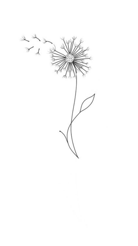 Tattoo Let It Go Symbol, Let It Go Dandelion Tattoo, Tattoo Of Dandelion, Fineline Dandelion Tattoo, Dandelion Drawing Tattoo, Dandelion Wrist Tattoos For Women, Tattoo To Represent Siblings, Dandilines Flower Drawing, Tattoos Meaningful For Women