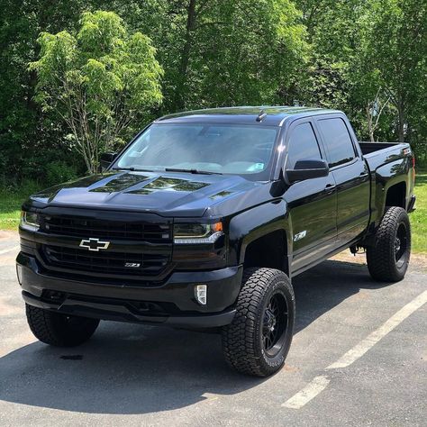 Blacked Out Trucks Chevy, Big Lifted Trucks Chevy, Truck Chevy Silverado, Colorado Truck Chevy, Blacked Out Silverado, Grey Chevy Silverado, All Black Chevy Silverado, High Lifted Trucks, Box Chevy Truck