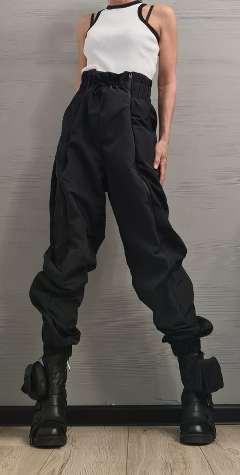 "Black High waist Pants, Pants with zippers, Drop Crotch Pants, Avant Garde Clothing, Loose Pants, Urban Clothing, Plus Size Pants ❤️ Extravagant designs and high quality fabrics! ❤️ Materials & Care Polyester Hand wash at low temperatures. Do not machine dry. Do not iron. Do not dry clean! ❤️ Sizing We can make your piece from XS to 5XL! Everything in the shop can be also made according to your measures free of charge! ❤️ Shipping ✈ Ready to ship The time I need to prepare an order for shipping Pants With Zippers, Costume Sewing, Big Pants, Urban Apparel, Oc Stuff, Drop Crotch Pants, Urban Clothing, Clothing Design Sketches, High Waist Pants