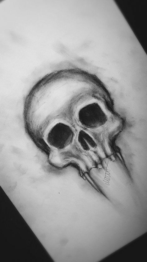 Skull Drawing Sketches, Easy Pencil Drawings, Skull Sketch, Scary Drawings, Horror Drawing, Creepy Drawings, Skull Art Drawing, Skulls Drawing, Charcoal Drawings