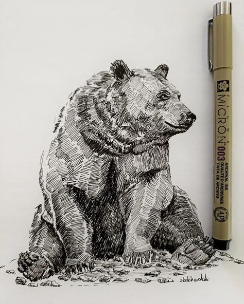 Animal Sketches Aesthetic, Realistic Ink Drawings, Animals Ink Drawing, Elephant Ink Drawing, Exotic Animals Drawings, Easy But Impressive Drawings, Graphite Animal Drawings, Animal Pen Sketch, Animal Drawings Colored Pencil