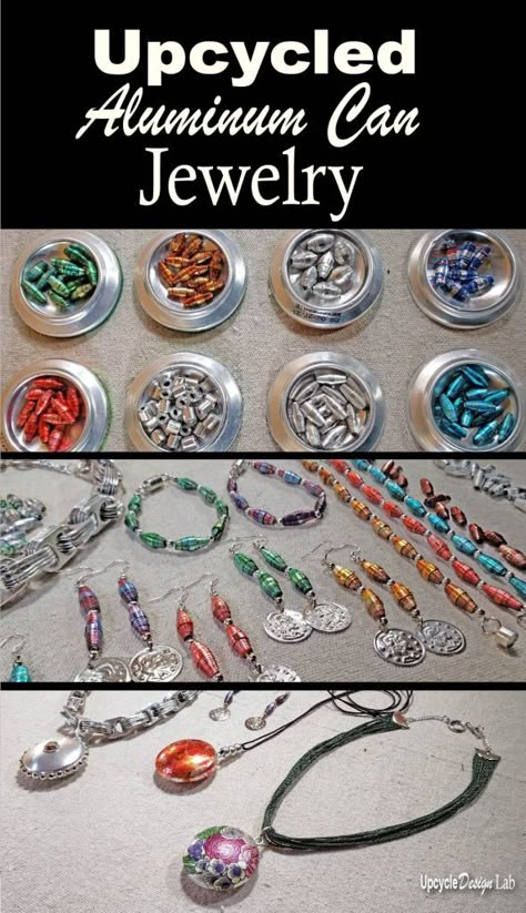 Aluminum Sheet Crafts, Recycle Soda Cans, Recycled Soda Cans, Aluminum Can Upcycle, Pop Can Art Projects, Recycled Aluminum Can Jewelry, Tin Foil Jewelry, Can Tab Jewelry Diy, Pop Can Jewelry