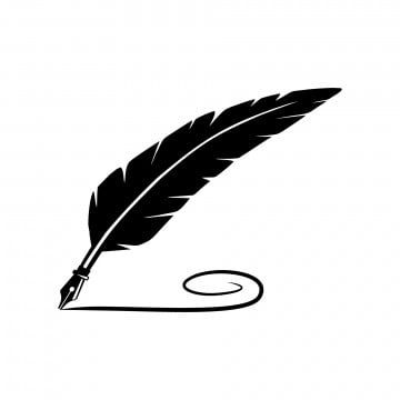 Logo Material Png, Feather Graphic Design, Logo Png Design, Drawing Of A Pen, Black Label Png, Feather Pen Drawing, Ink Logo Design, Feather Pen Logo, Writing Logo Design