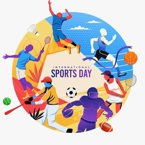 Sports Day Banner, Sports Day Decoration, Sports Day Poster, Sports Illustrations Art, Logo Design Inspiration Sports, Sports Illustrations Design, Clip Art Design, Sport Logo Design, Adobe Illustrator Graphic Design