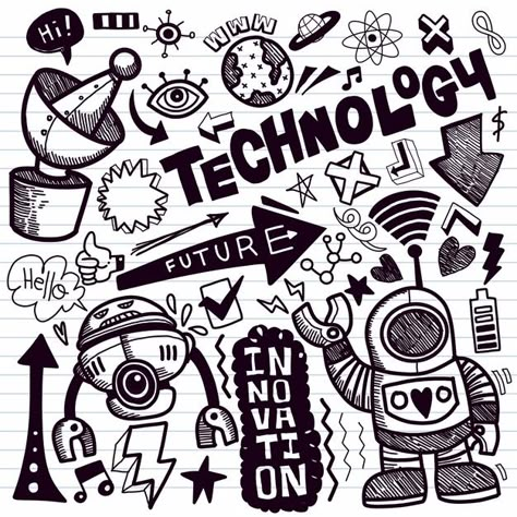 Technology doodle drawing collection.han... | Premium Vector #Freepik #vector #technology #hand #cartoon #hand-drawn Technology Doodle, Technology Drawing, Doodle Illustrations, Drawing Technology, Doodle Wall, Drawing Collection, Doddle Art, Logo Fleur, Technology Posters