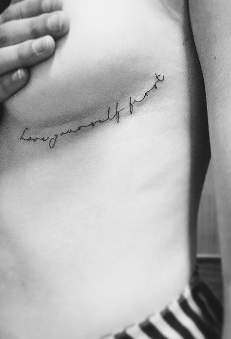 #underboobtattoo #fineline #simpletatto #sideboob #tattoo #quote Underboob Quote Tattoo, Underboob Tattoo Quote, Underboob Tattoo Words, Tattoo Ideas Female Underboob, Underboob Tattoos Words, Side Body Tattoo, Underboob Tattoo Designs, Tattoo Quote, Underboob Tattoo